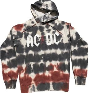 AC/DC Tie-Dye Hoodie - Black, Red, White